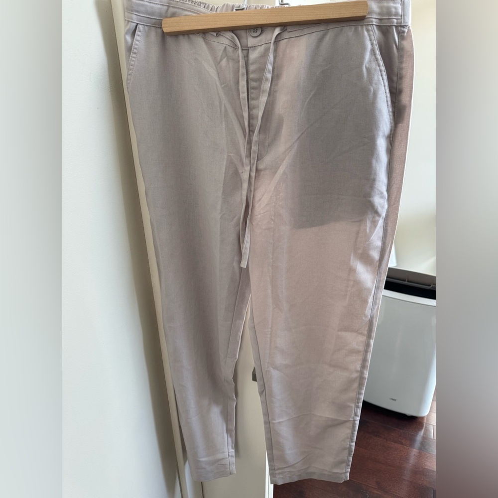 COOFANDY NWT large MEN’S Classic Gray Linen pants.